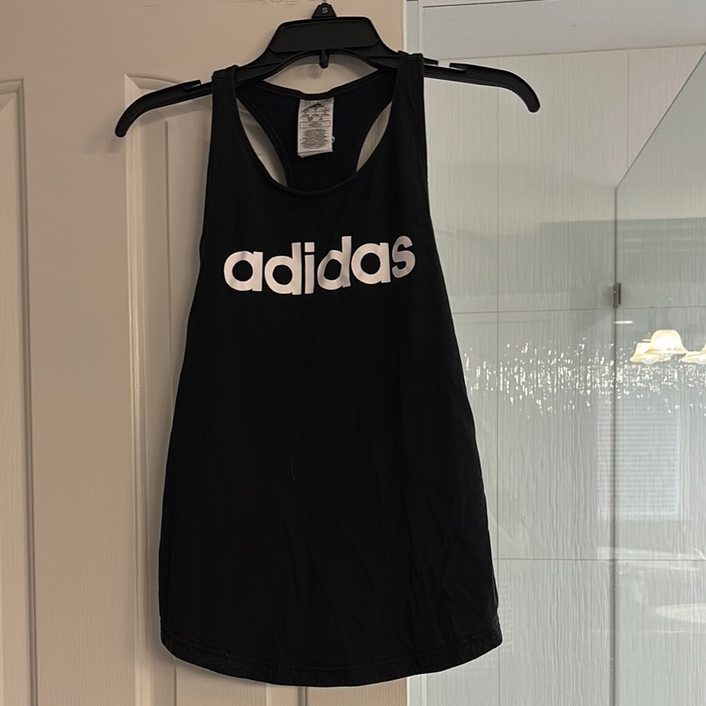 Adidas Black and White Sleeveless Tank Top